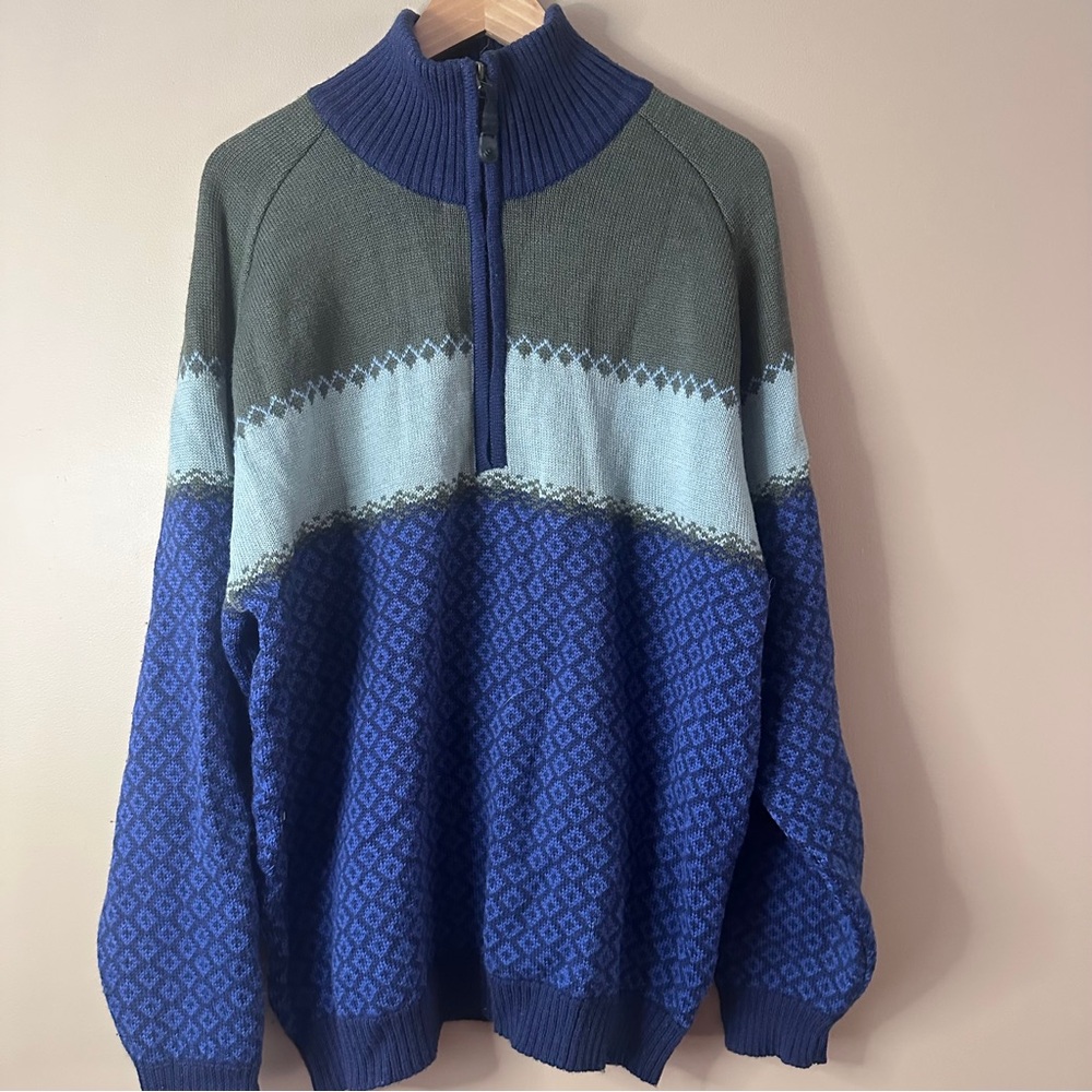 Vintage Columbia 100% Wool 1/4 Zip Sweater, Heritage, Grandpa, Apres Ski, Cozy